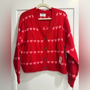 Old Navy Red and Pink Heart Sweater